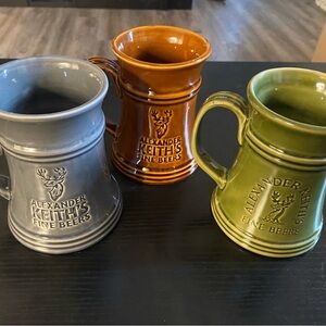 Vintage Alexander Keiths ceramic beer steins